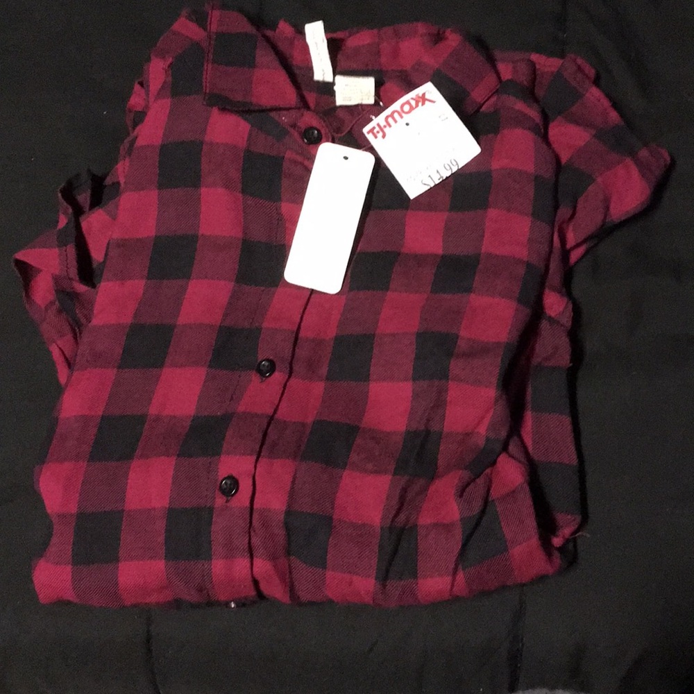 Pink and black flannel